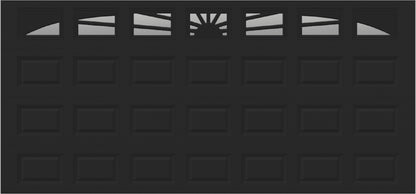 15x7 -  Sunburst - ClearWith glass - Black