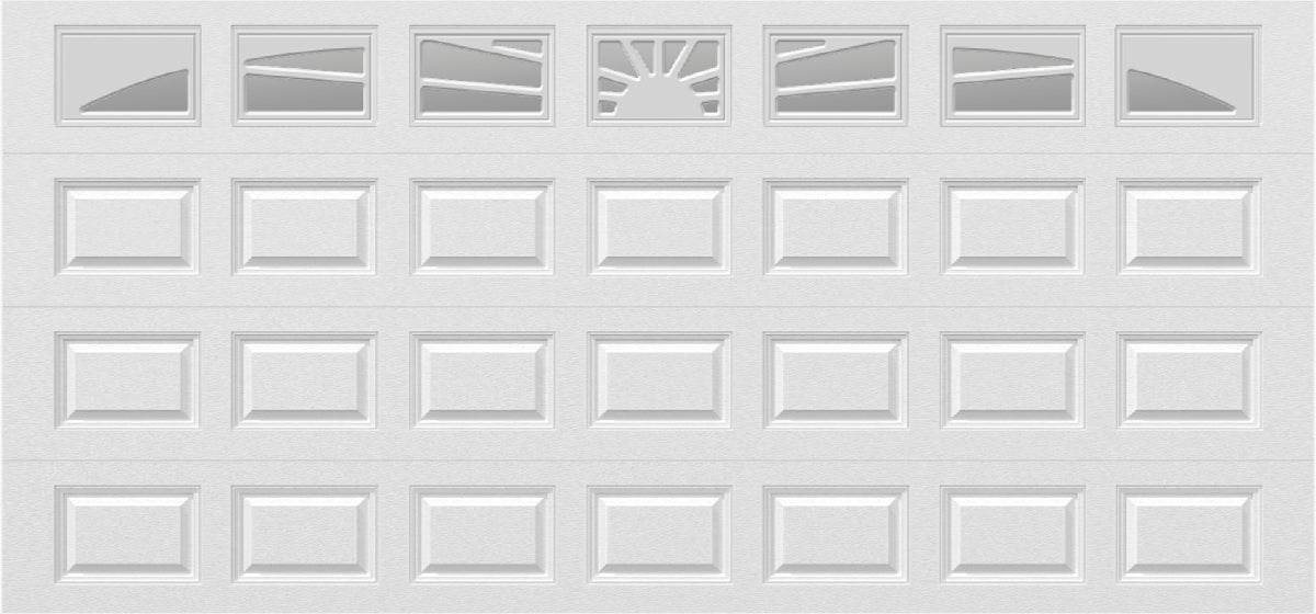 15x7 -  Sunburst - Clear With glass - White