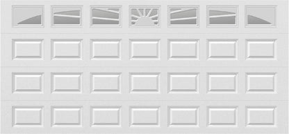 15x7 -  Sunburst - Clear With glass - White