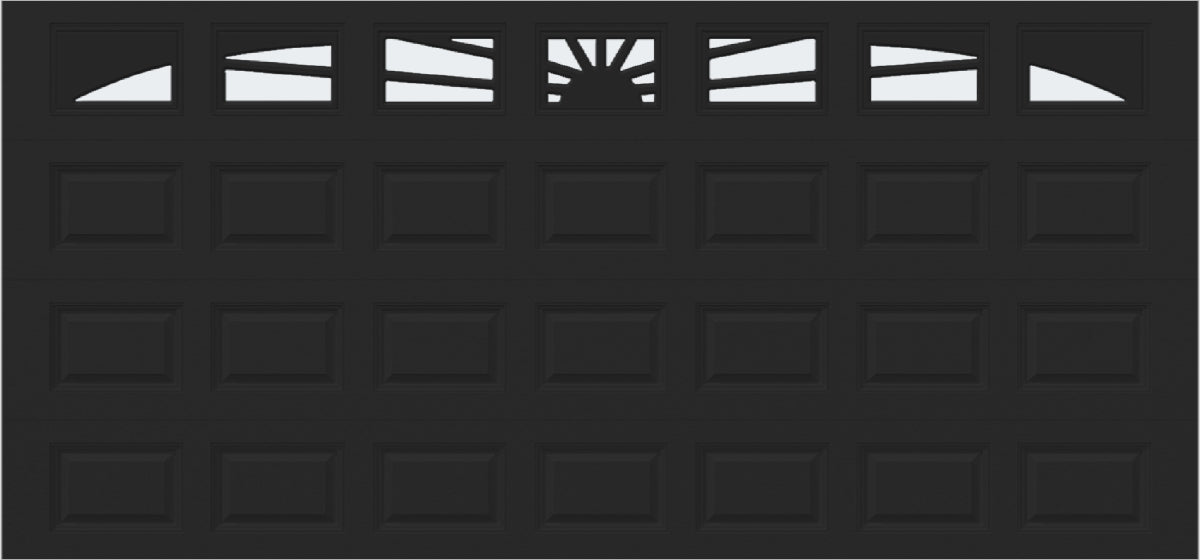 15x7 -  Sunburst - Frosted -   With glass Long - Black