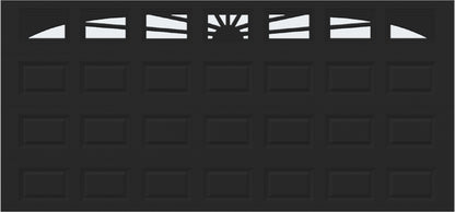 15x7 -  Sunburst - Frosted -   With glass Long - Black