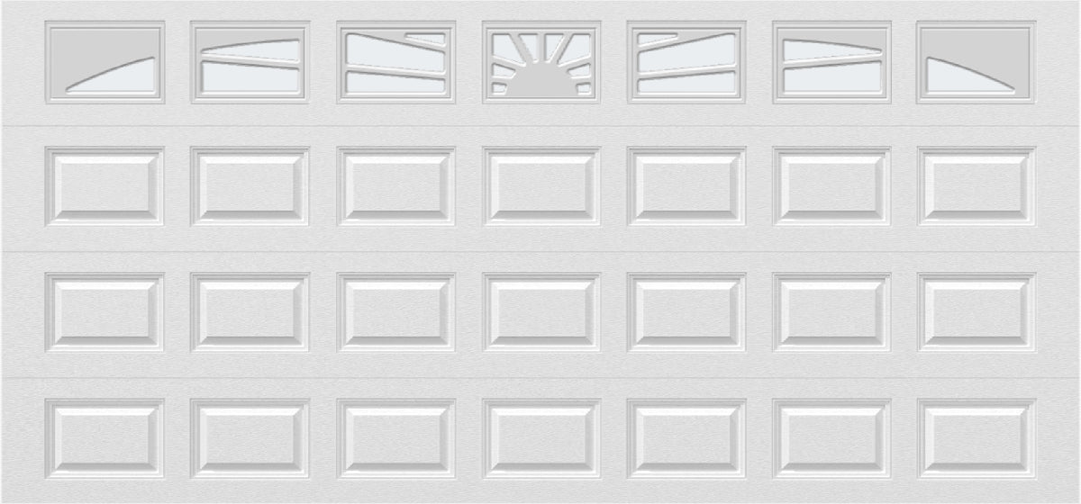 15x7 -  Sunburst - Frosted - With glass Long - White