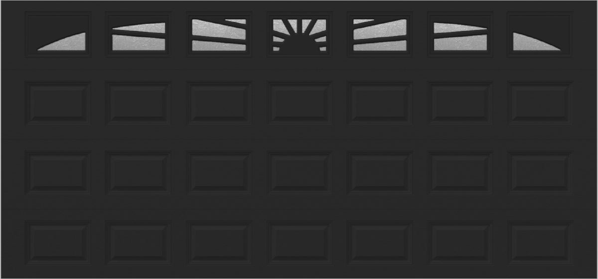 15x7 - Sunburst - Obscure - With glass Long - Black