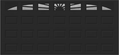 15x7 - Sunburst - Obscure - With glass Long - Black