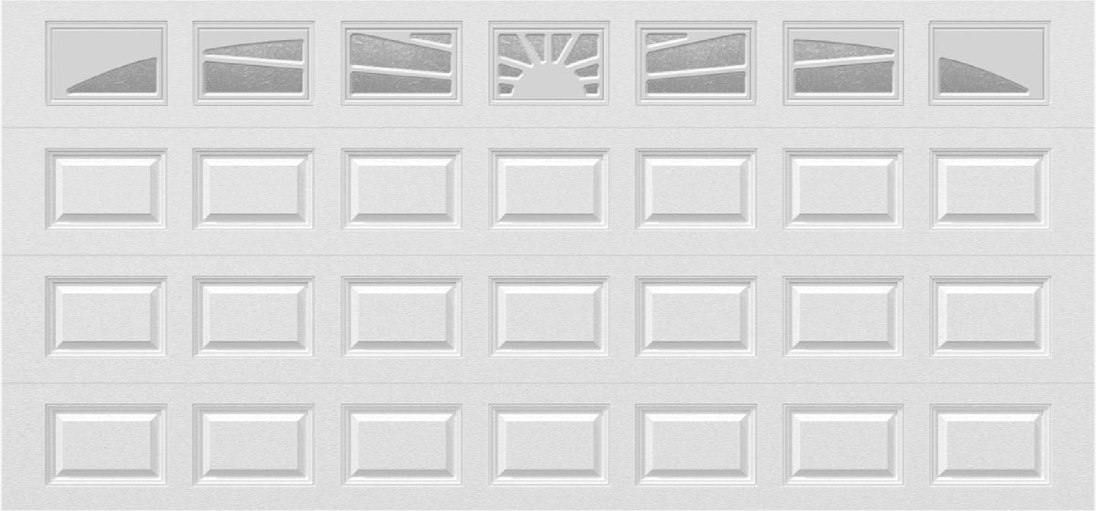 15x7 - Sunburst - Obscure - With glass Long - White