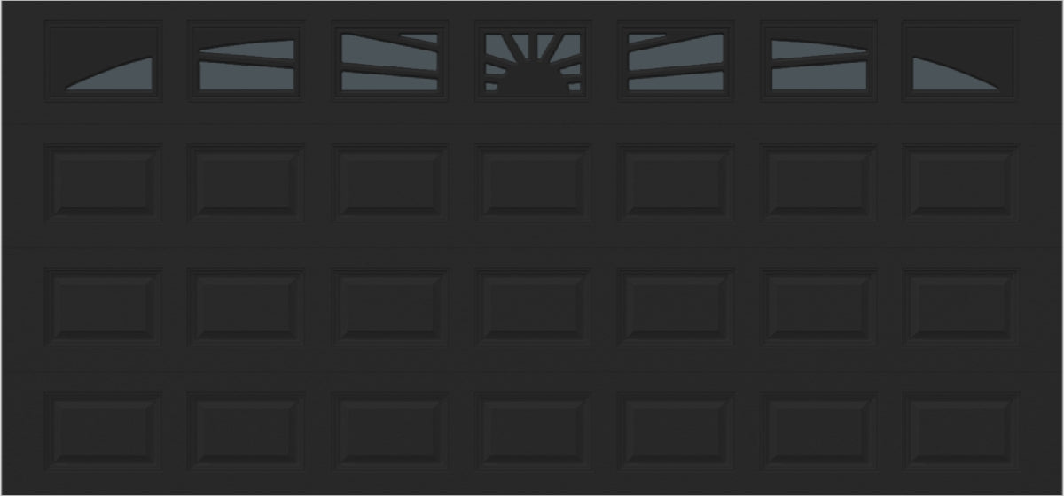 14x7 -  Sunburst - Tinted -   With glass Long - Black