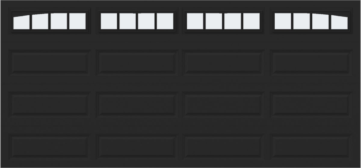 15x7 - Arched Stockbridge Long - Frosted With glass Long - Black