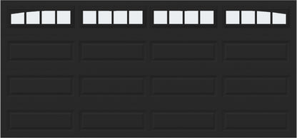 15x7 - Arched Stockbridge Long - Frosted With glass Long - Black