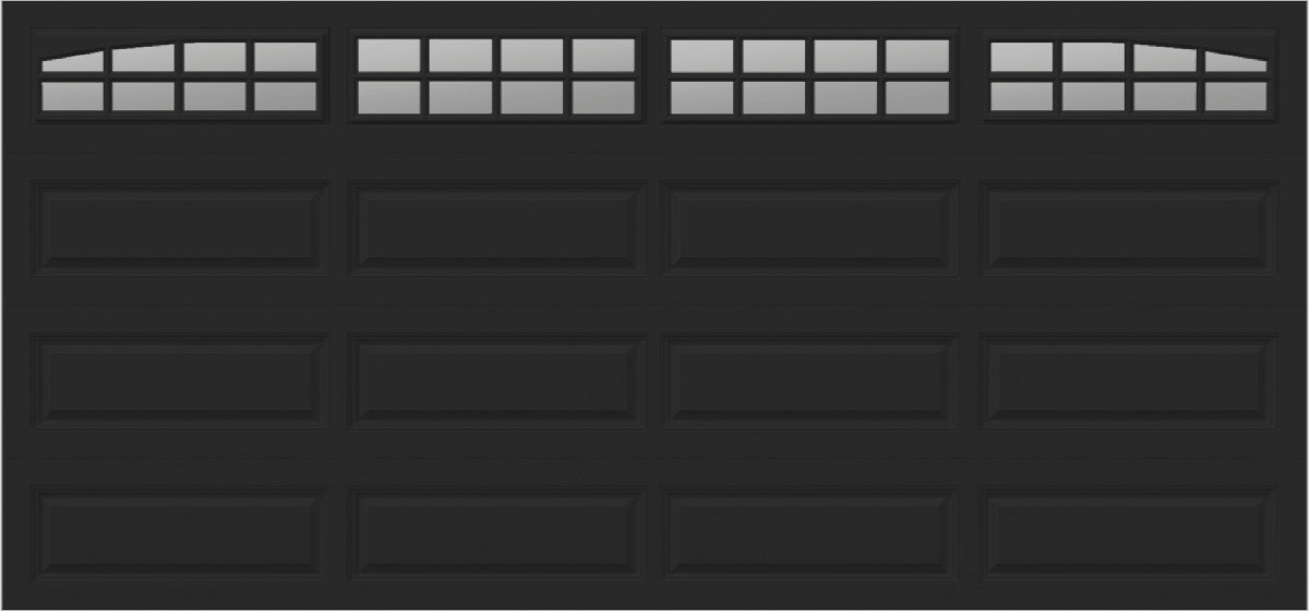 15x7 -  Arched Stockton Long - Clear  With glass Long - Black