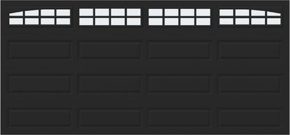 15x7 -  Arched Stockton Long - Frosted With glass Long - Black