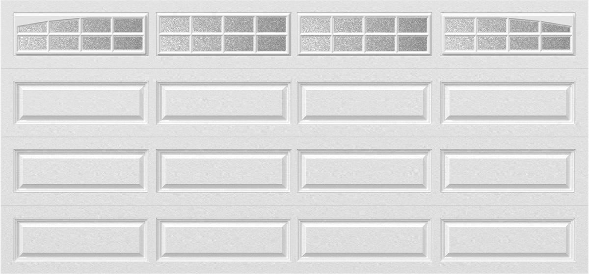 15x7 -  Arched Stockton Long - Obscure With glass Long - White