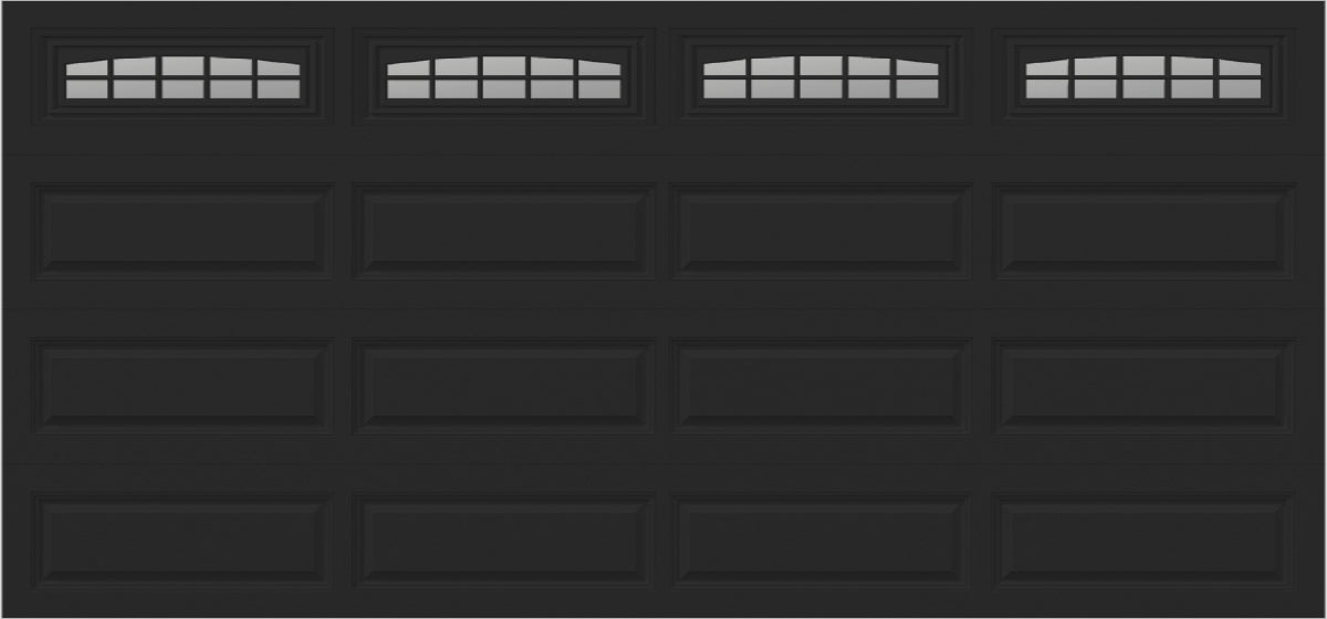 15x7 -  Cascade - Frosted  With glass Long - Black