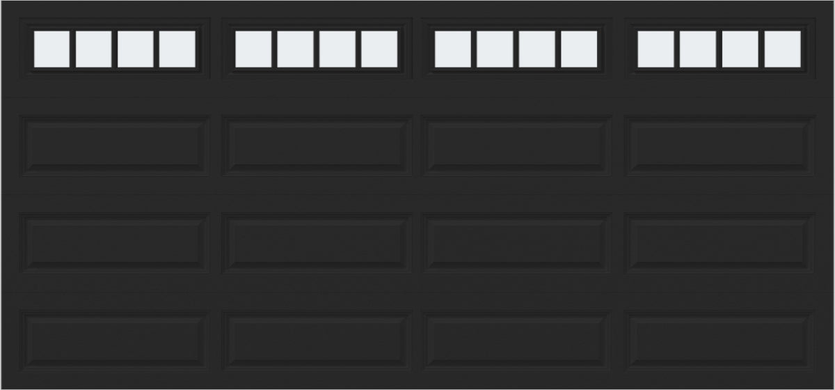 10x7 -  Straight Stockbridge Long - Frosted With glass Long - Black