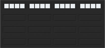 10x7 -  Straight Stockbridge Long - Frosted With glass Long - Black