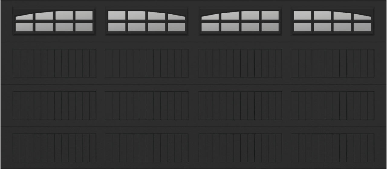 16x7 -  Arched Stockton Long - Clear  With glass Long - Black