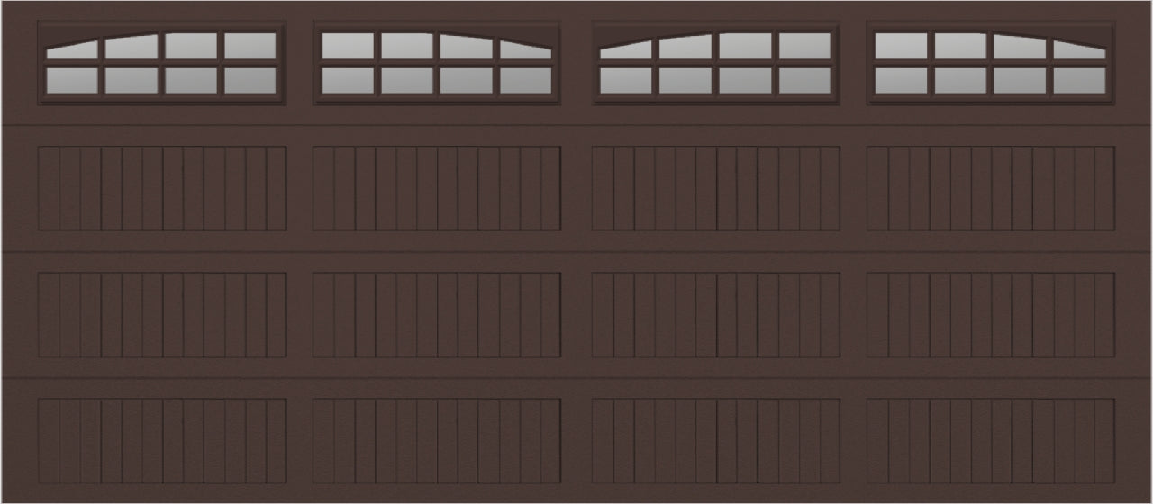 16x7 -  Arched Stockton Long - Clear  With glass Long - Brown