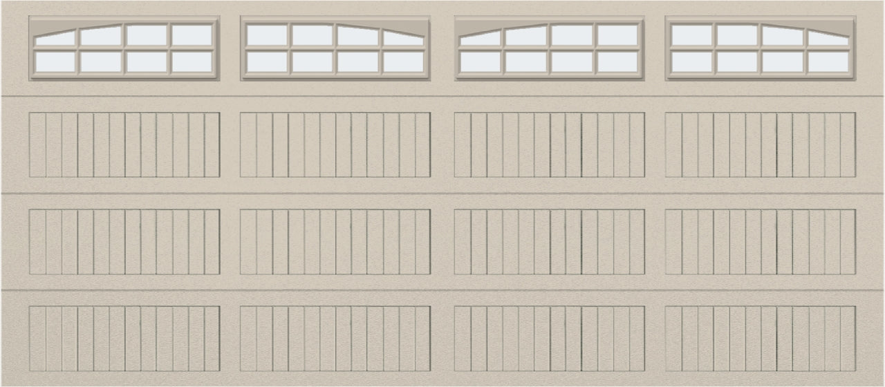 16x7 - Arched Stockton Long - Frosted With glass Long - Almond