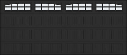 16x7 -  Arched Stockton Long - Frosted With glass Long - Black