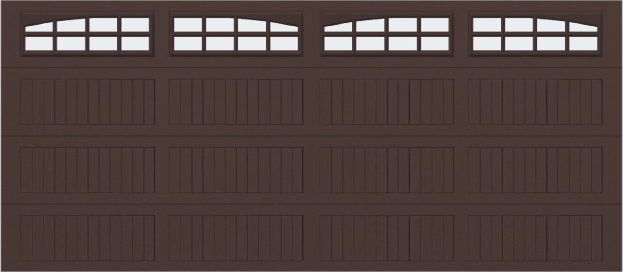 16x7 -  Arched Stockton Long - Frosted With glass Long - Brown