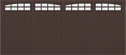 16x7 -  Arched Stockton Long - Frosted With glass Long - Brown