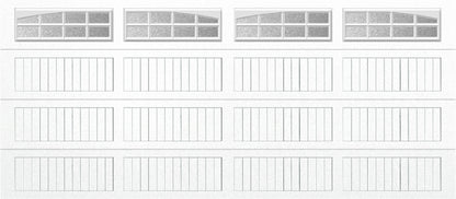 16x7 -  Arched Stockton Long - Obscure With glass Long - White