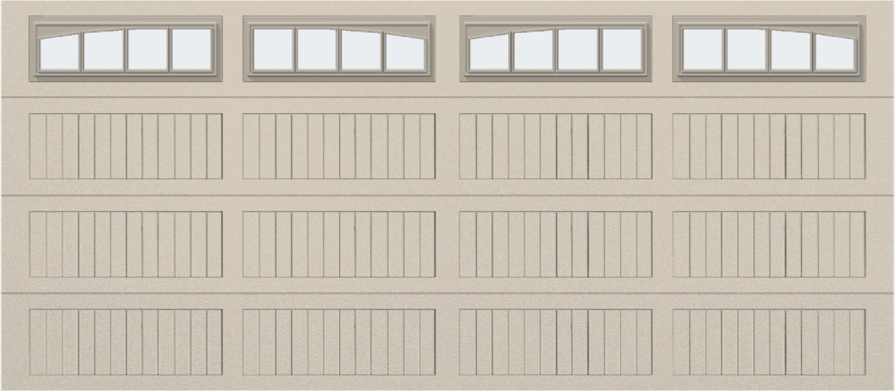 16x7 - Arched Stockbridge Long - Frosted With glass Long - Almond