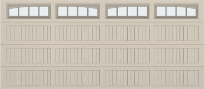 16x7 - Arched Stockbridge Long - Frosted With glass Long - Almond