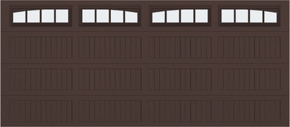 16x7 - Arched Stockbridge Long - Frosted With glass Long - Brown