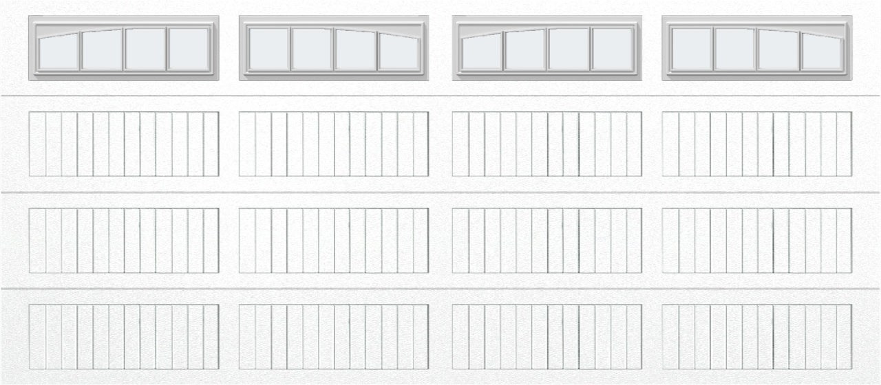16x7 - Arched Stockbridge Long - Frosted With glass Long - White