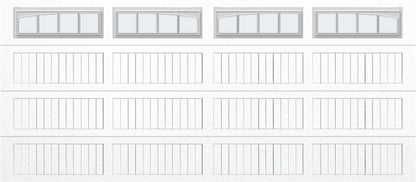 16x7 - Arched Stockbridge Long - Frosted With glass Long - White