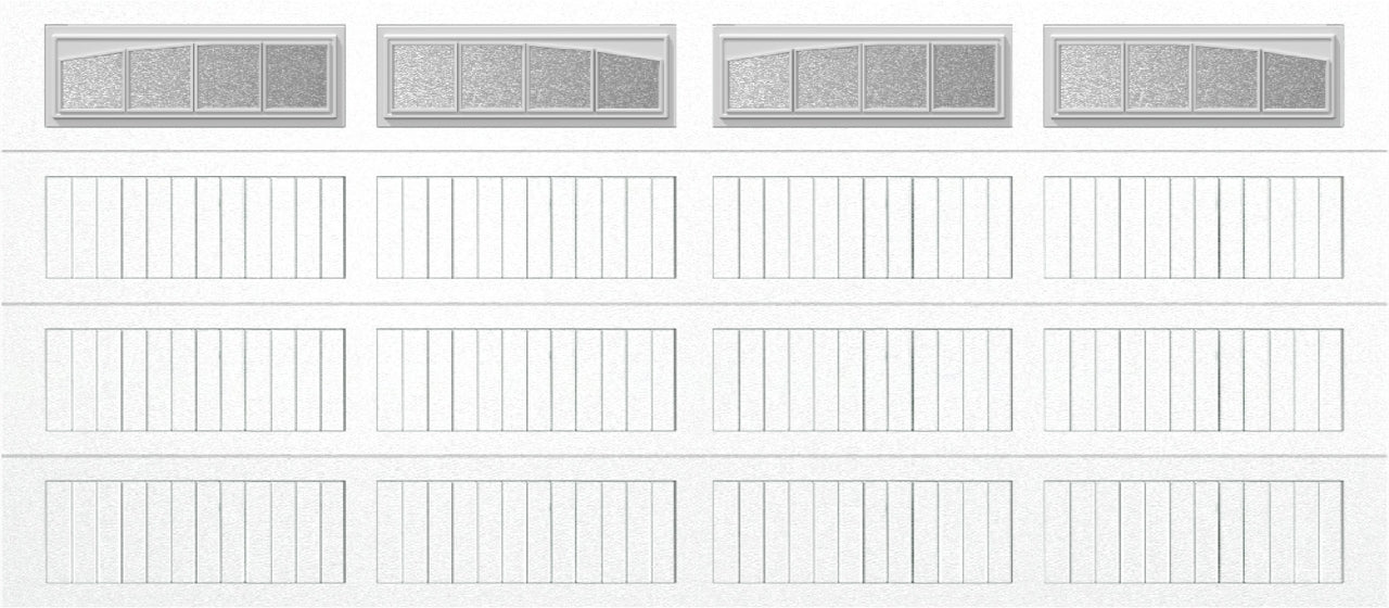 16x7 -  Arched Stockbridge Long - Obscure With glass Long - White