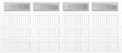 16x7 -  Arched Stockbridge Long - Obscure With glass Long - White