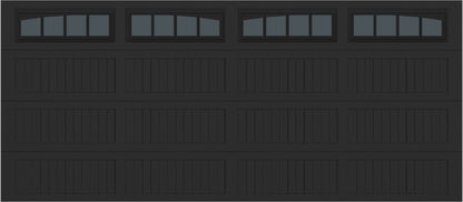 16x7 -  Arched Stockbridge Long - Tinted With glass Long - Black