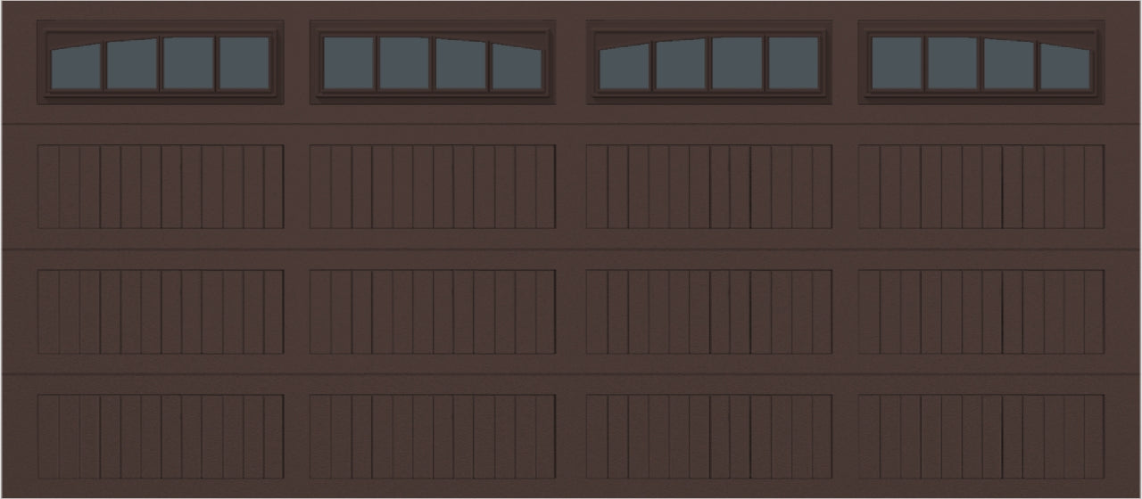 16x7 -  Arched Stockbridge Long - Tinted With glass Long - Brown