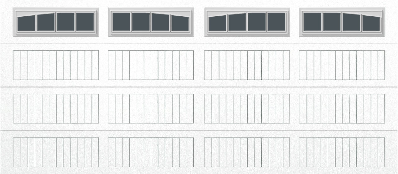 16x7 -  Arched Stockbridge Long - Tinted With glass Long - White
