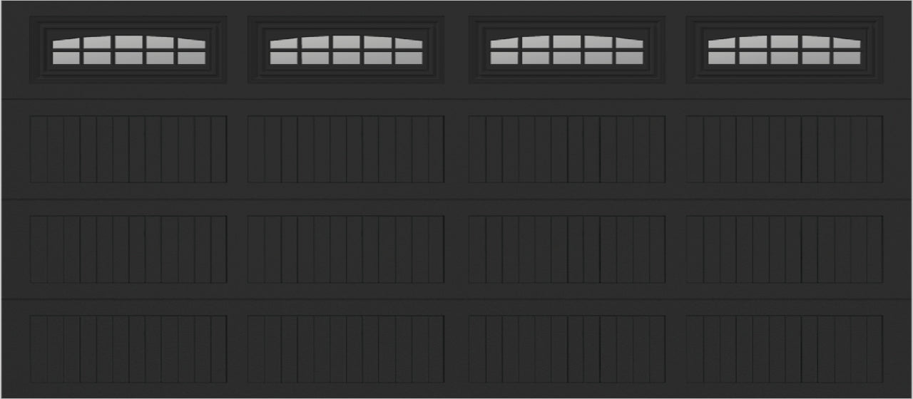 16x7 -  Cascade - Clear  With glass Long - Black