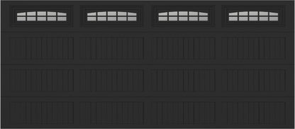 16x7 -  Cascade - Clear  With glass Long - Black