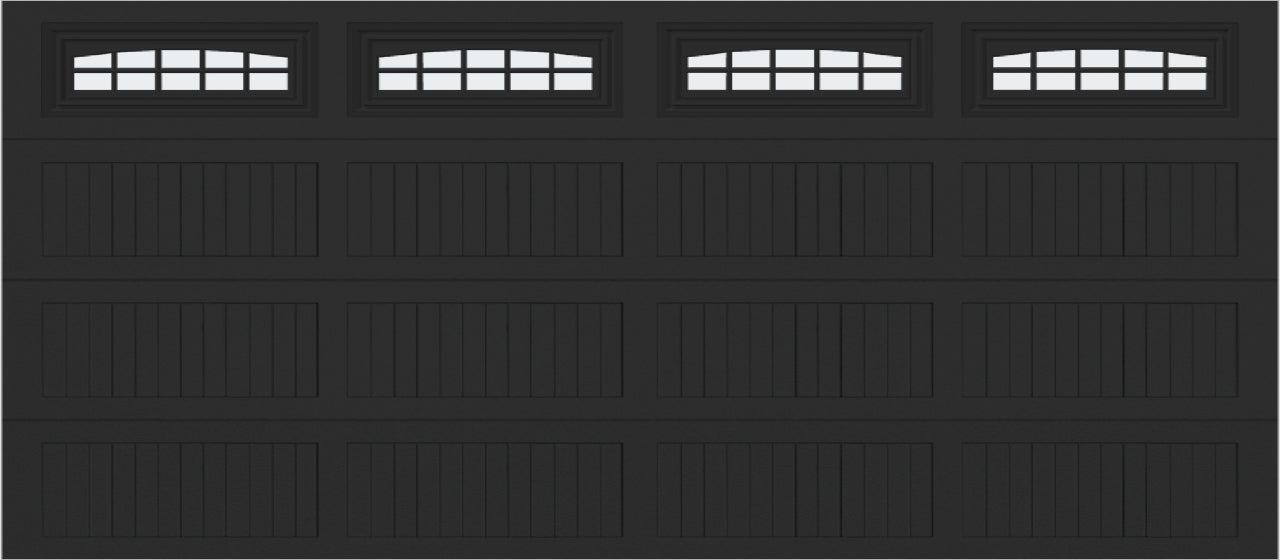 16x7 -  Cascade - Frosted  With glass Long - Black