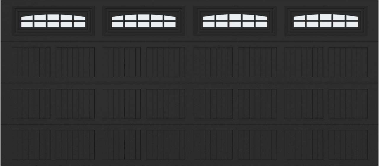 16x7 -  Cascade Short - Frosted  With glass - Black.