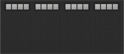 16x7 -  Straight Stockbridge Long - Clear  With glass Long - Black