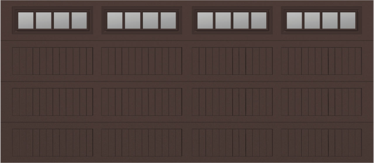 16x7 -  Straight Stockbridge Long - Clear  With glass Long - Brown