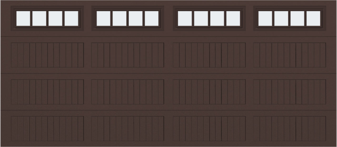 16x7 -  Straight Stockbridge Long - Frosted With glass Long - Brown