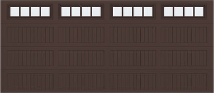 16x7 -  Straight Stockbridge Long - Frosted With glass Long - Brown