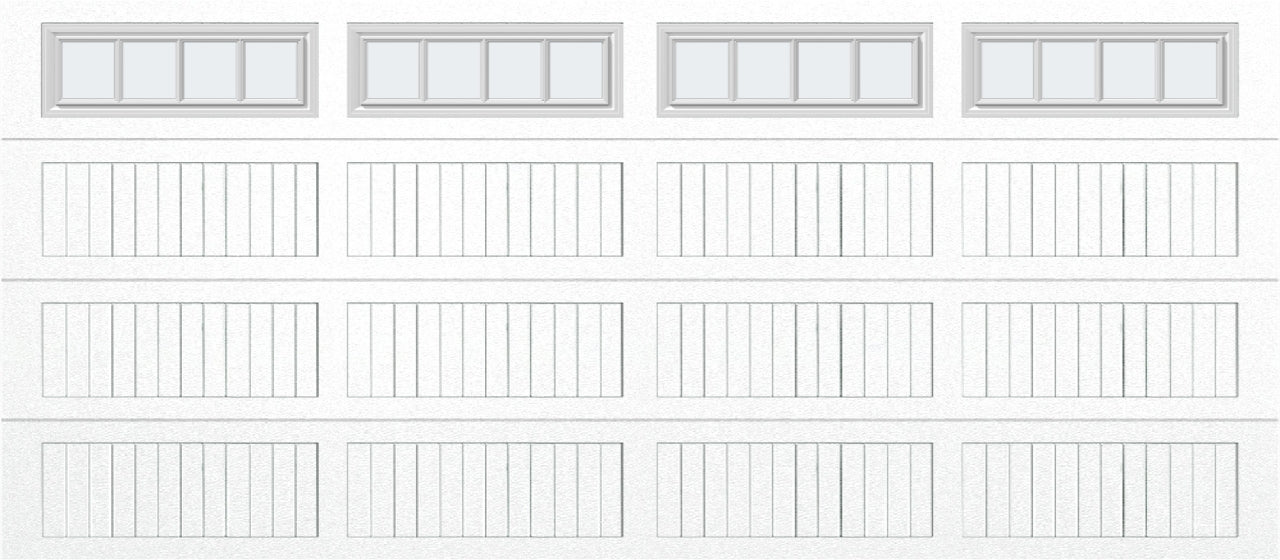 16x7 - Straight Stockbridge Long - Frosted With glass Long - White