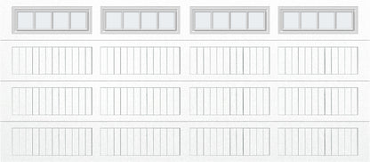 16x7 - Straight Stockbridge Long - Frosted With glass Long - White