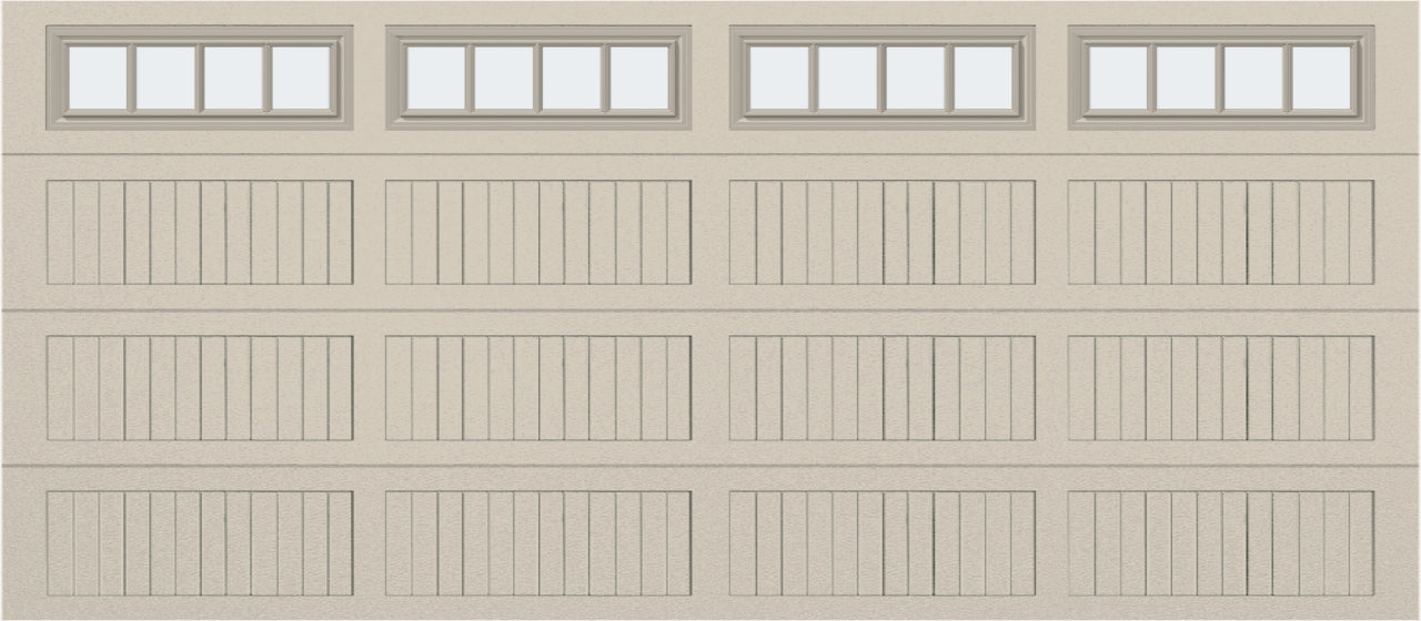 16x7 - Straight Stockbridge Long - Frosted With glass Long - Almond