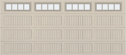 16x7 - Straight Stockbridge Long - Frosted With glass Long - Almond