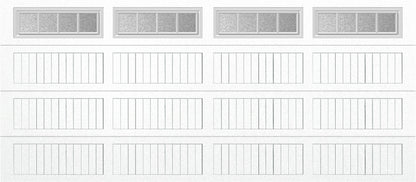 16x7 -  Straight Stockbridge Long - Obscure With glass Long - White