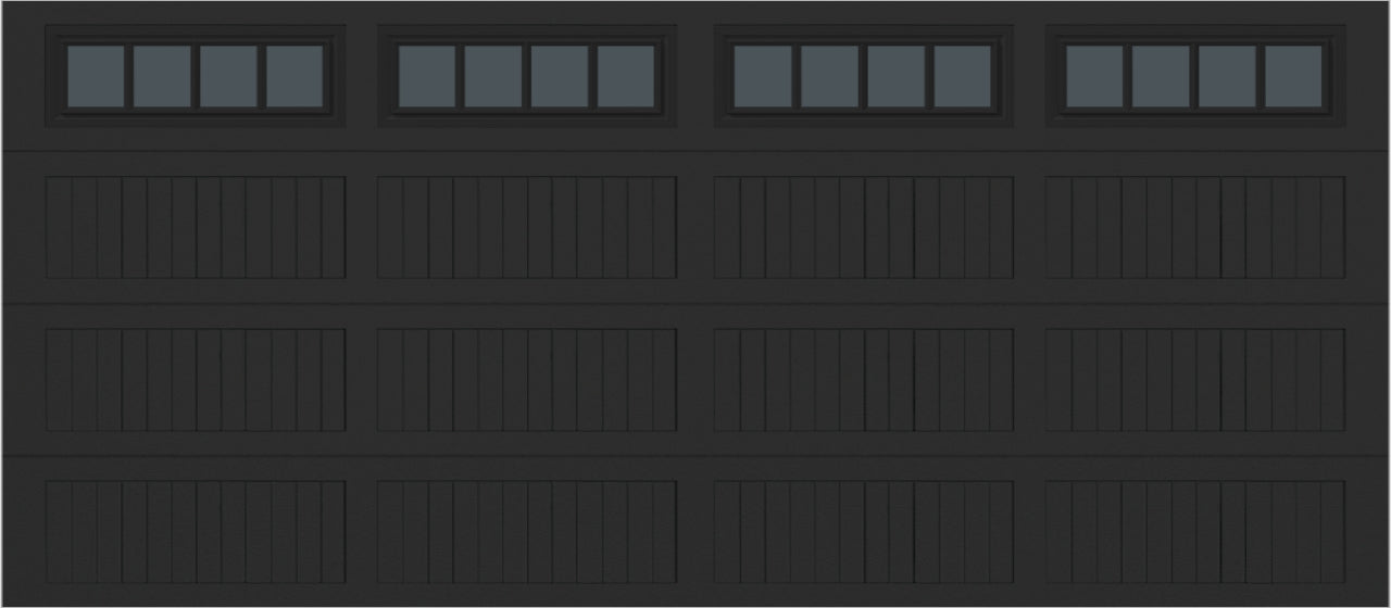 16x7 -  Straight Stockbridge Long - Tinted   With glass Long - Black