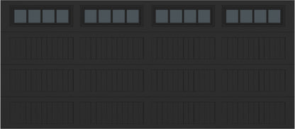 16x7 -  Straight Stockbridge Long - Tinted   With glass Long - Black